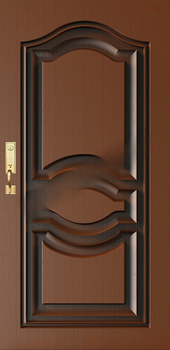 Doors - SKY-95 Classic Archway Raised Panel Entryway 3D Model